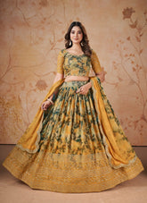 Saintly Looking Lehenga Choli in Yellow Colour